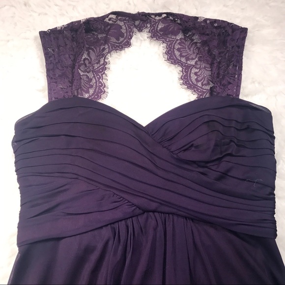 Scarlett size 10 purple lace shoulder midi dress - Picture 2 of 5